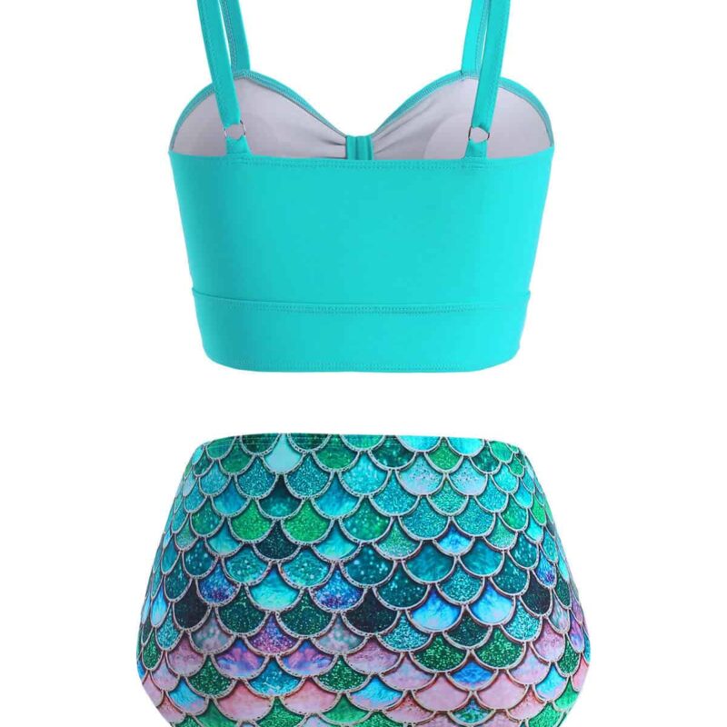 Bikini sirène bleu azure