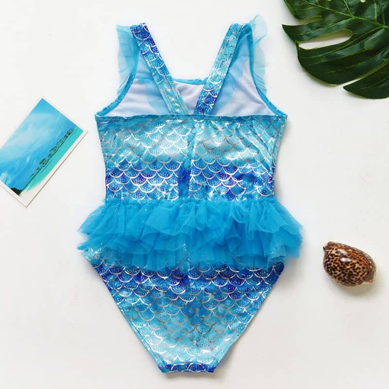 Maillot de bain sirène petite fille plage
