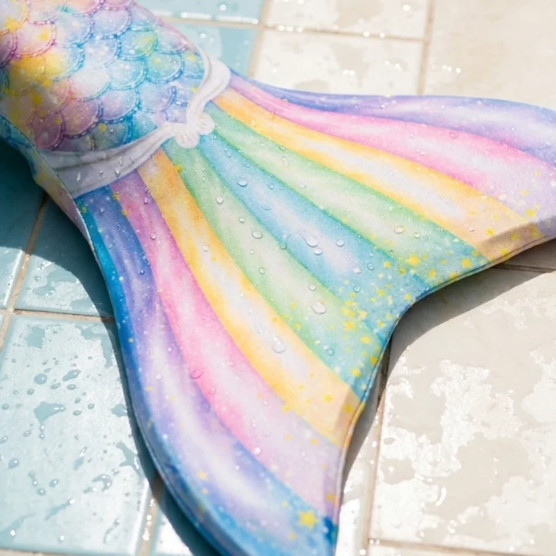 Détail de la nageoire de la queue de sirène Multicolore