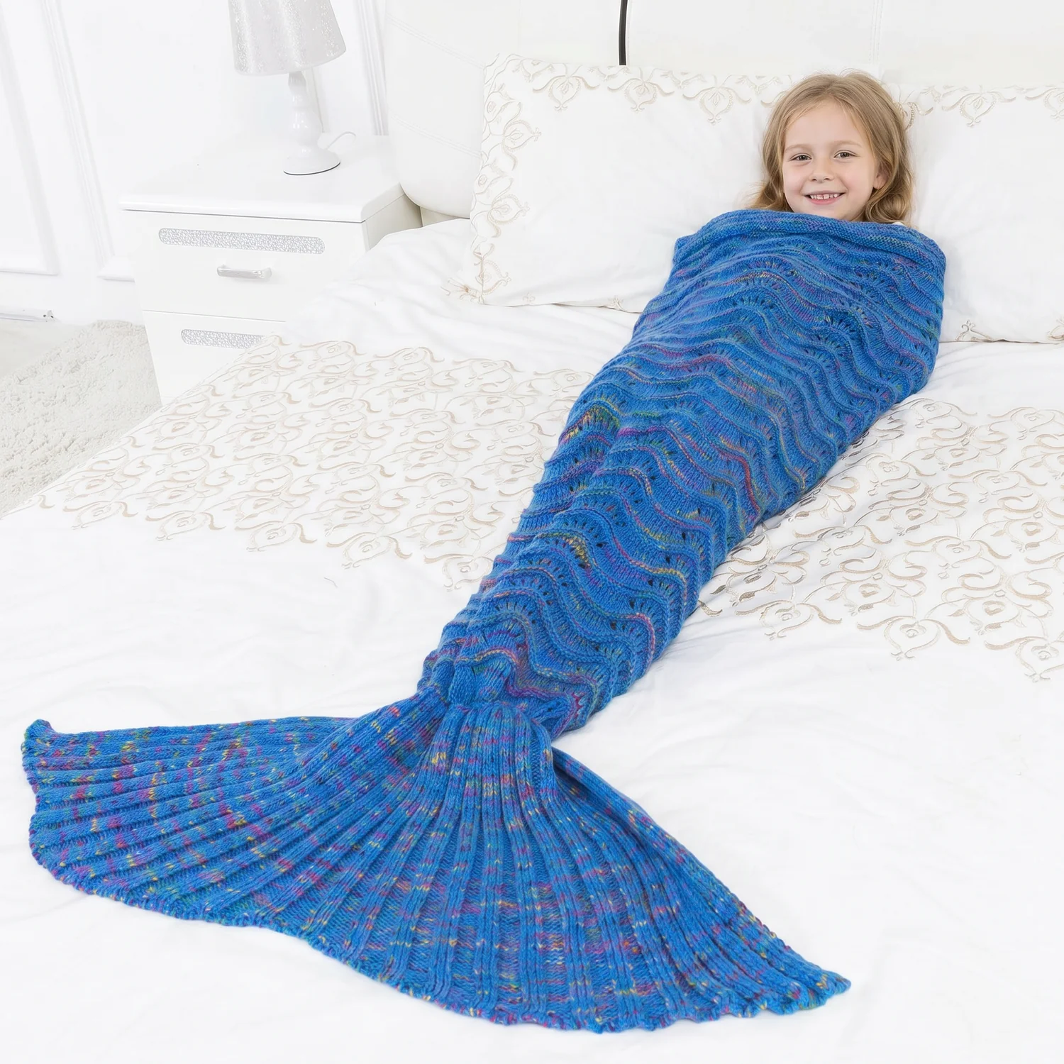 Plaid Queue de Sirène Évadné enfant cocooning, modèle européen
